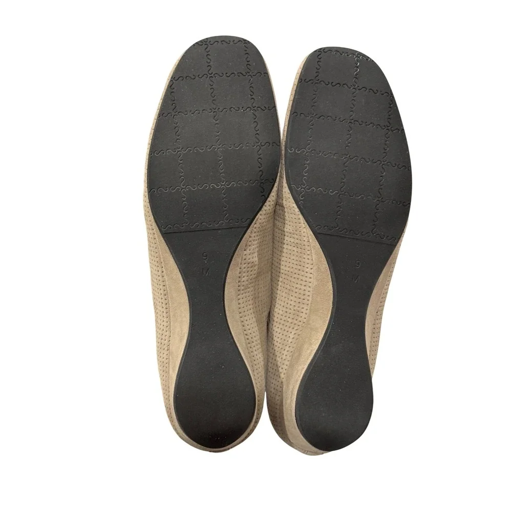 Vaneli Suede Wedge Loafers Beige‎ Women 9M Casual Neutral Comfort Slip On Shoes